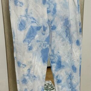Blue and White Tie-Dye Joggers